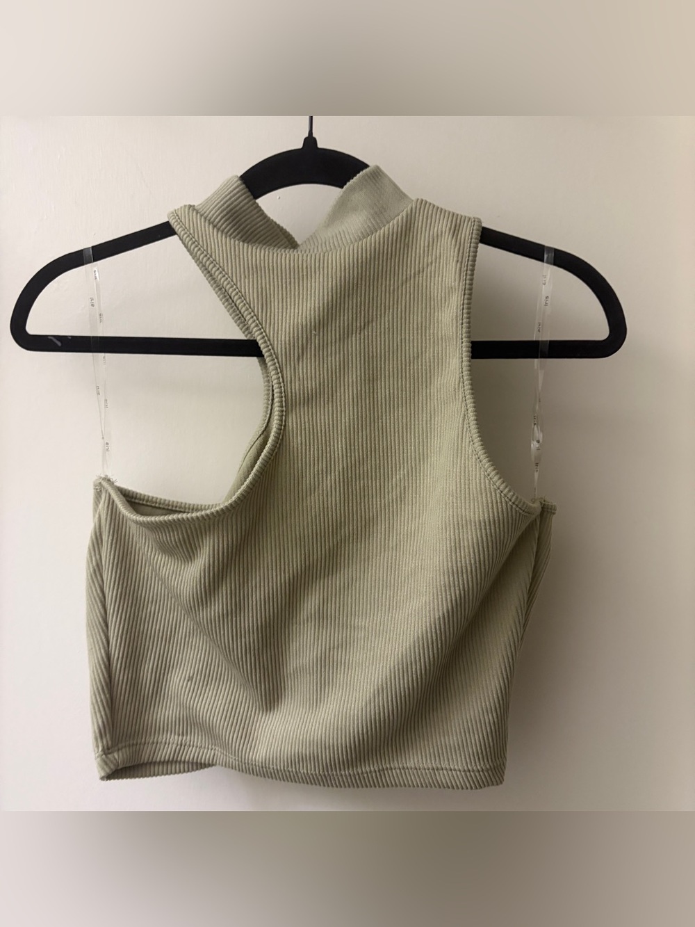 Sage Ribbed Racerback Crop Top